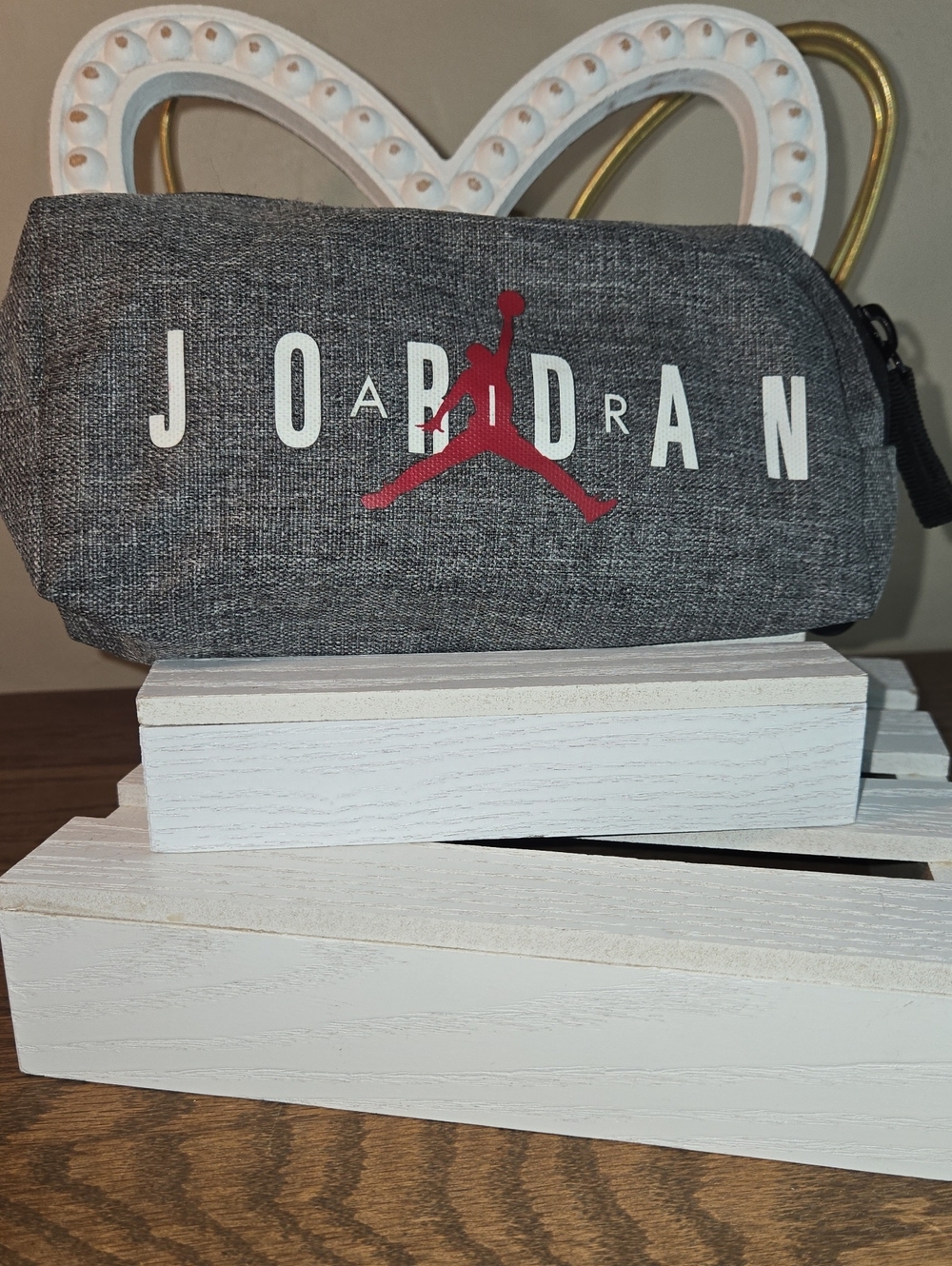 Jordan Gray Toiletry Bag with Red Jumpman